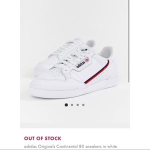 Unisex Adidas Originals Continental 80 Sneakers in white